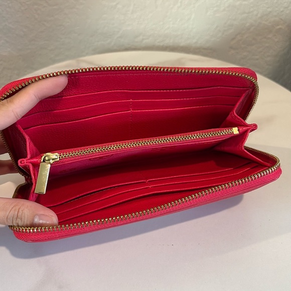 Tory Burch Large Pink Leather Zip Wallet - Picture 8 of 12